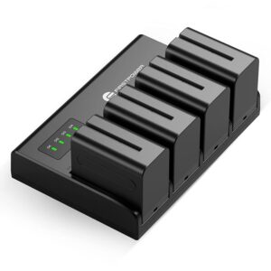 Paquete de 4 baterías NP-F970 y cargador de 4 canales para Sony NP-F970