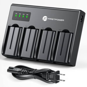 Paquete de 4 baterías NP-F550 -NP F 570 y cargador de 4 canales
