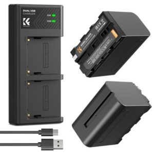 Paquete de 2 baterías de 6600 mAh + Cargador Dual